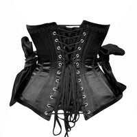 Black satin corset top
