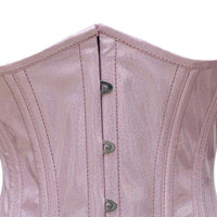 Pink leather corset top