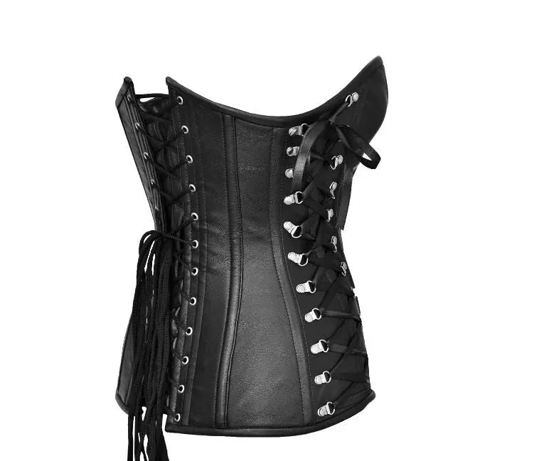 Black steampunk OverBust Corset For Womens