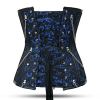 Blue Plus size steampunk Over Bust corset 