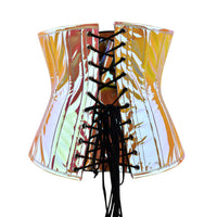 Shiny Orange Half Bust corset - Laced Corset