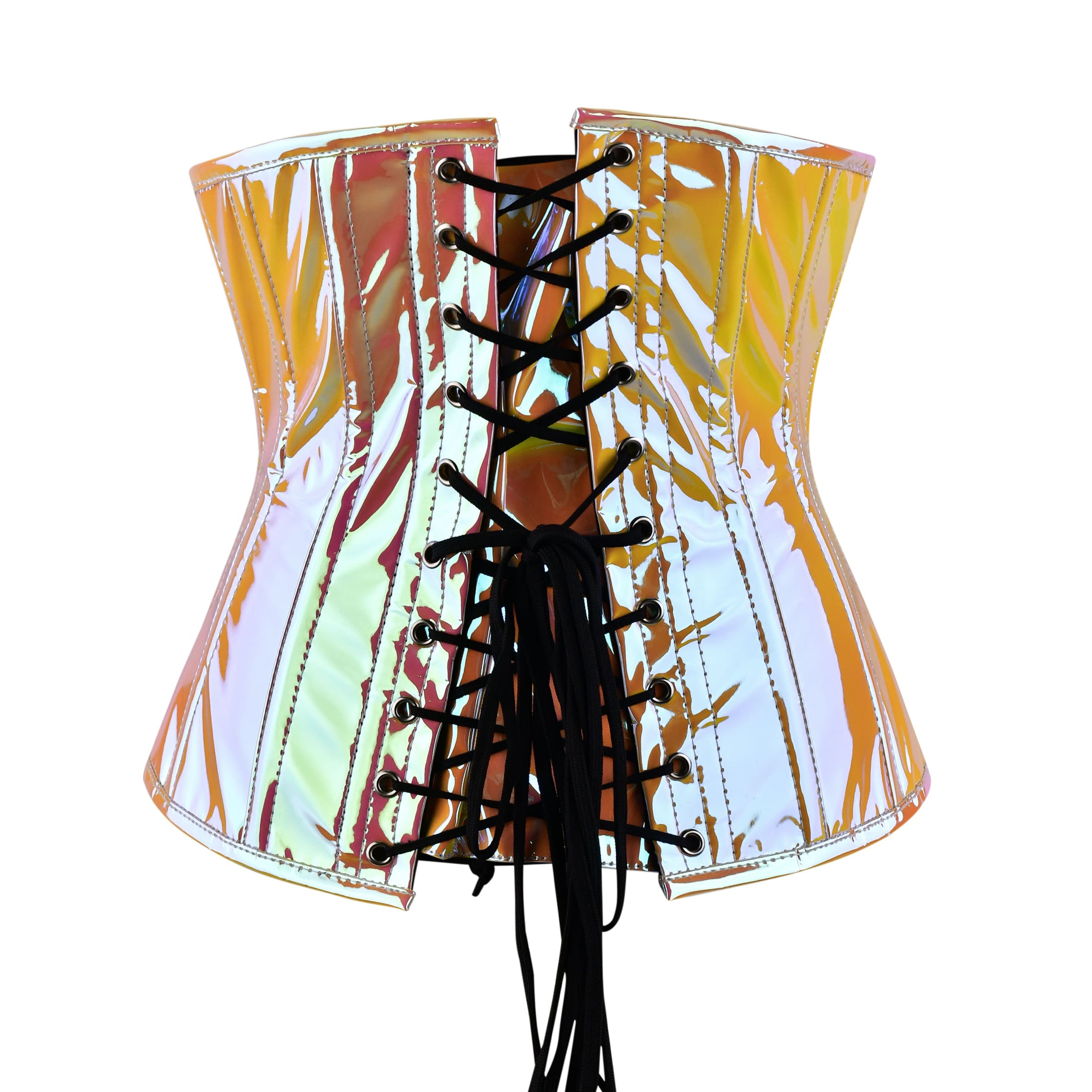 Shiny Orange Half Bust corset - Laced Corset
