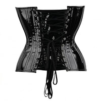 Black PVC overbust corset Waist Trainer