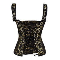 Gold and Black OverBust Vest Corset