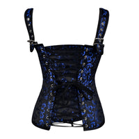 Blue and Black OverBust Vest Corset