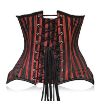 Red black corset -Under bust Corset