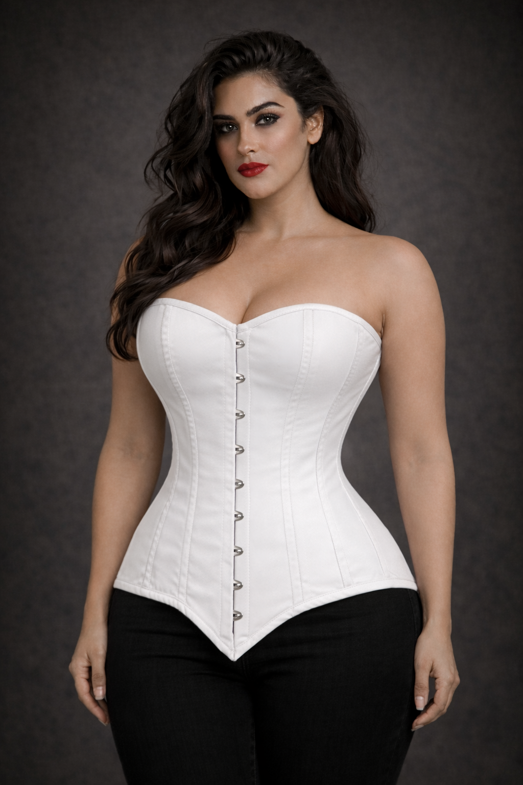 White Authentic Cotton  Over bust Training Corset