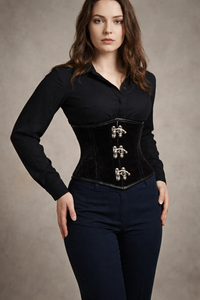 Black Authentic Velvet Waist Cincher - Shapewear