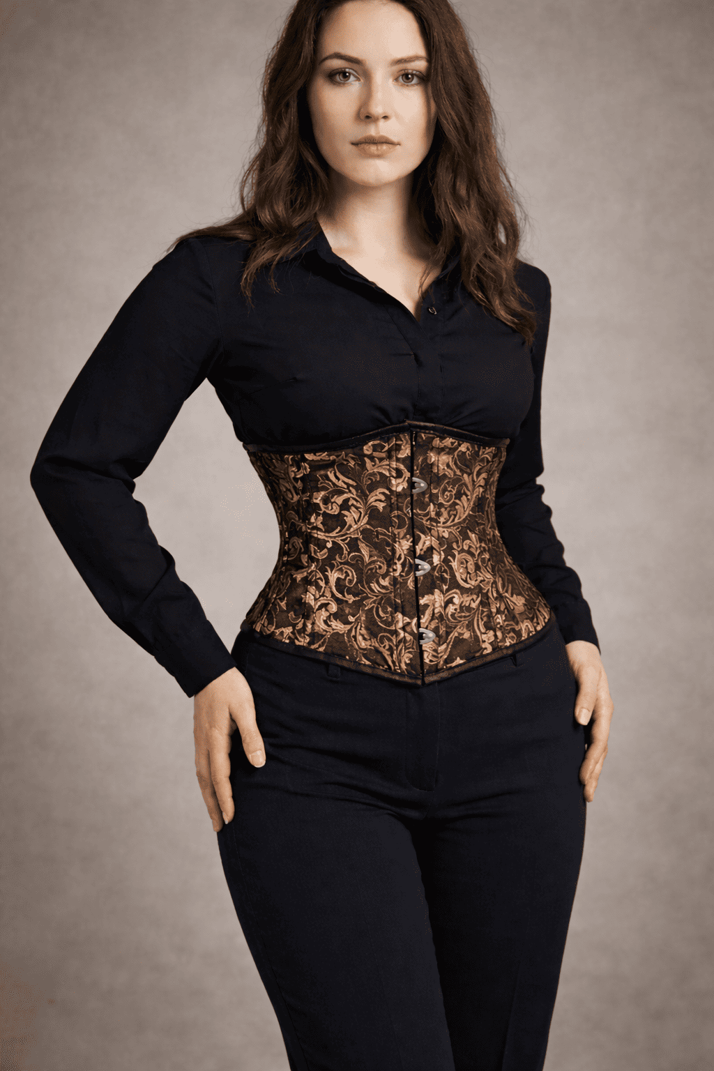 Yellow and black underbust corset - Short torso Waist Trainer