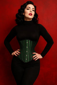 Mid bust Green Lacemade corset