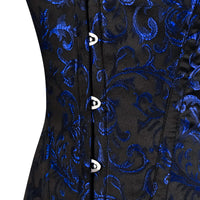 Blue and Black OverBust Vest Corset