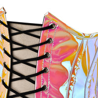 Shiny Orange Half Bust corset - Laced Corset