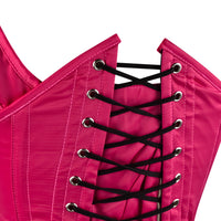 Pink satin Under Bust Corset - With Shoulder Strap