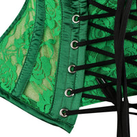 Green Mesh Over Bust Corset - Laced Corset