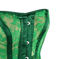 Green Mesh Over Bust Corset - Laced Corset