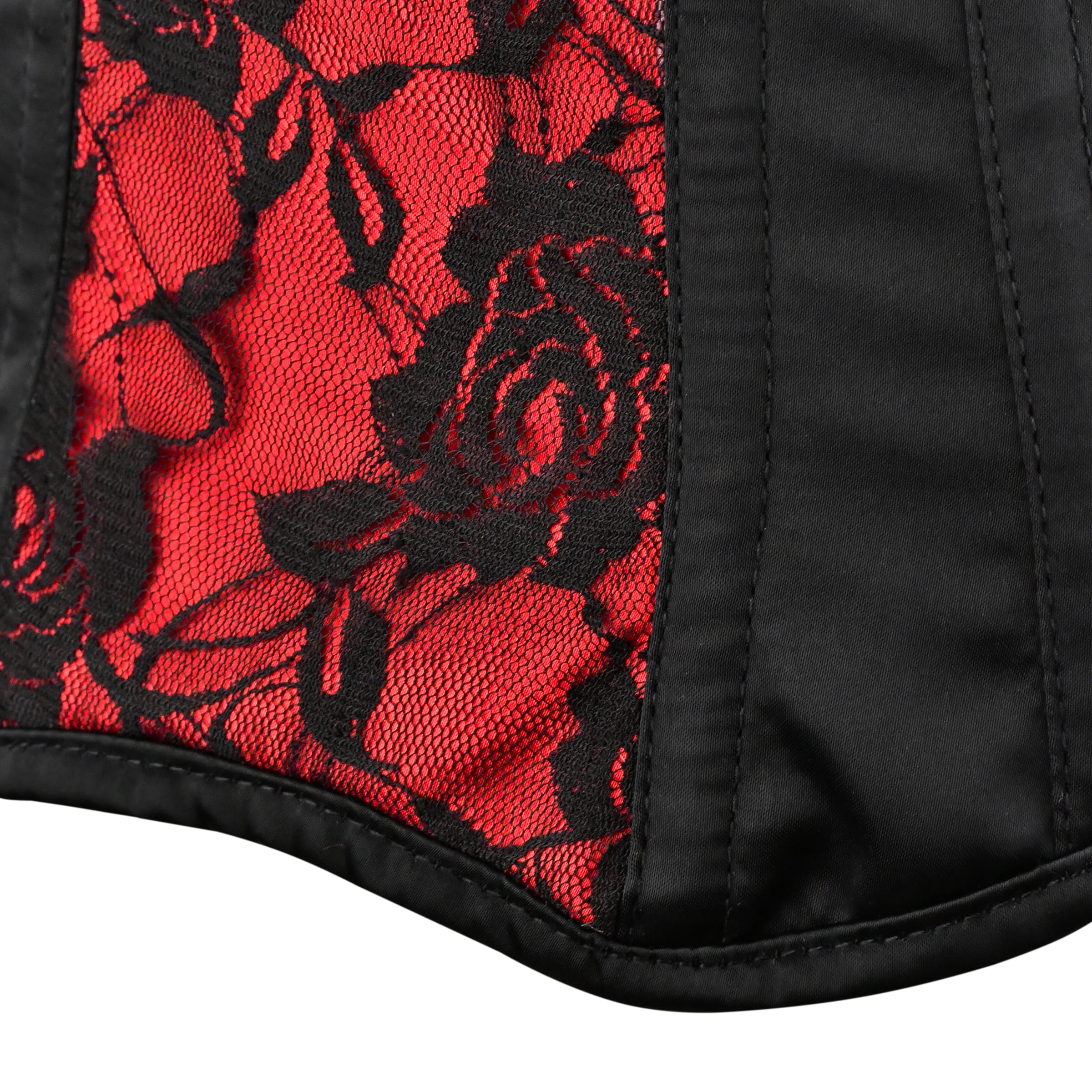 Red and Black corset top - Laced Corset