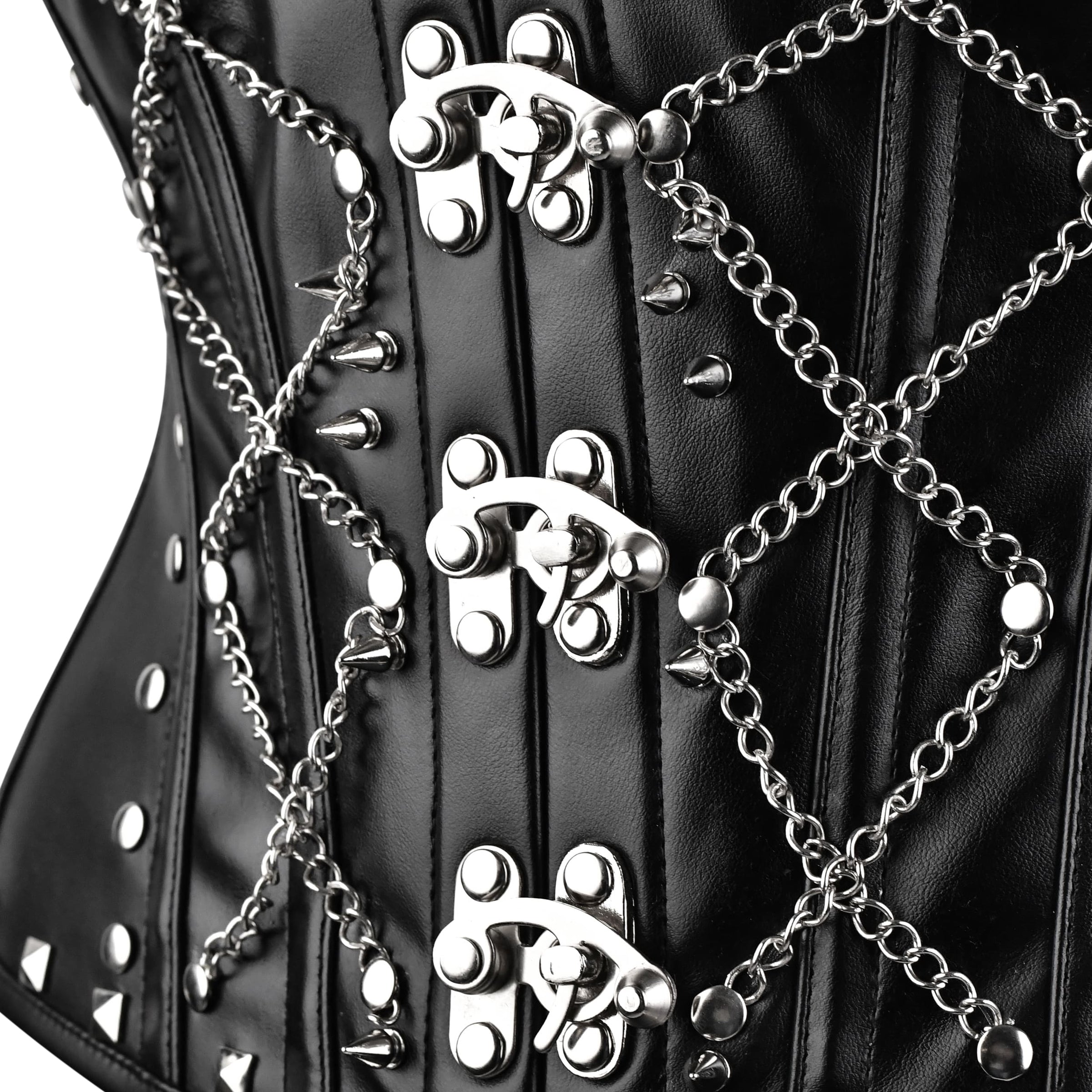 BLACK STUDDED UNDER BUST CORSET