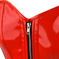 Red PVC overbust corset Waist Trainer