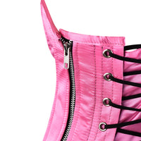 Pink Satin corset top - Overbust Corset