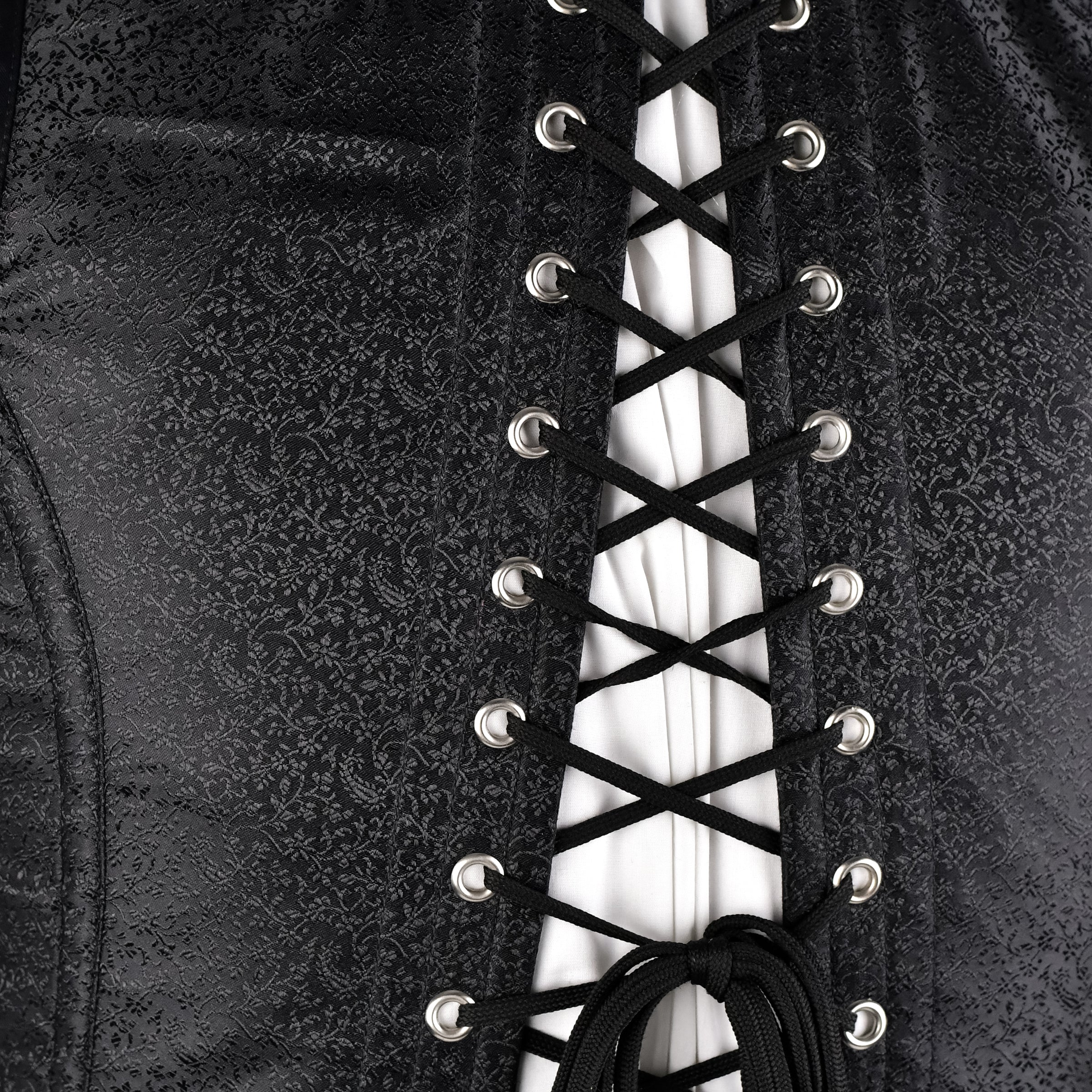 Mens Victorian Style Brocade Corset Vest with Heart Cutout