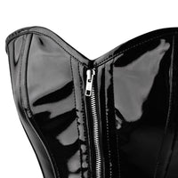 Black PVC overbust corset Waist Trainer