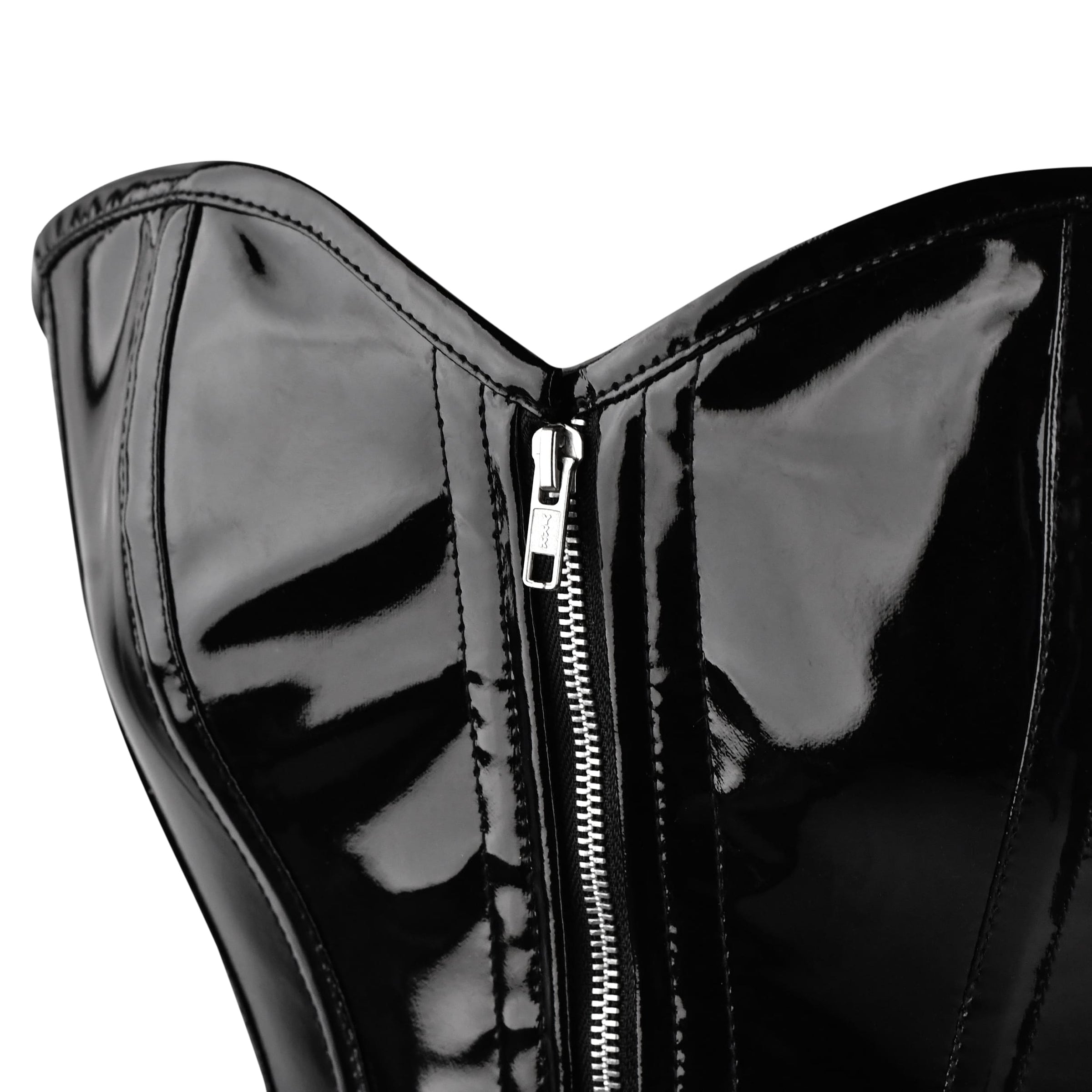 Black PVC overbust corset Waist Trainer