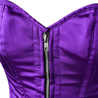 Purple Satin corset top - Overbust Corset