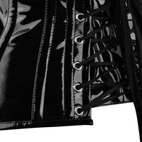 Black PVC overbust corset Waist Trainer