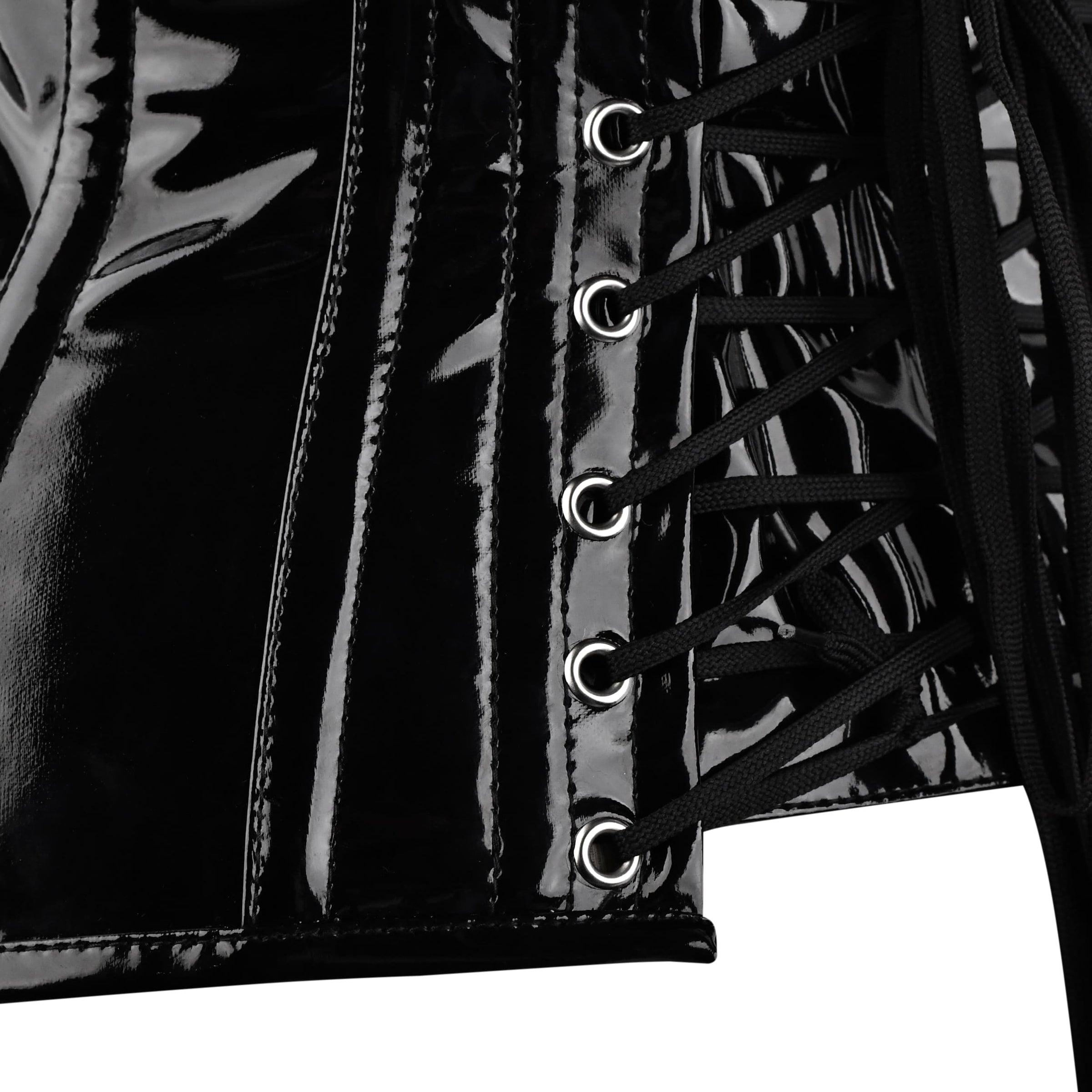 Black PVC overbust corset Waist Trainer