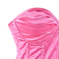 Pink Satin corset top - Overbust Corset