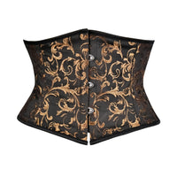 Yellow and black underbust corset - Short torso Waist Trainer
