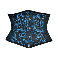Blue and Black underbust corset - Short torso Waist Trainer