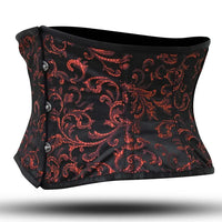 Short torso Red and black underbust corset