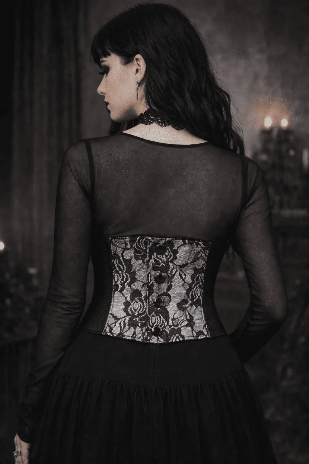 Printed Mesh Corset Belt - Waist Cincher