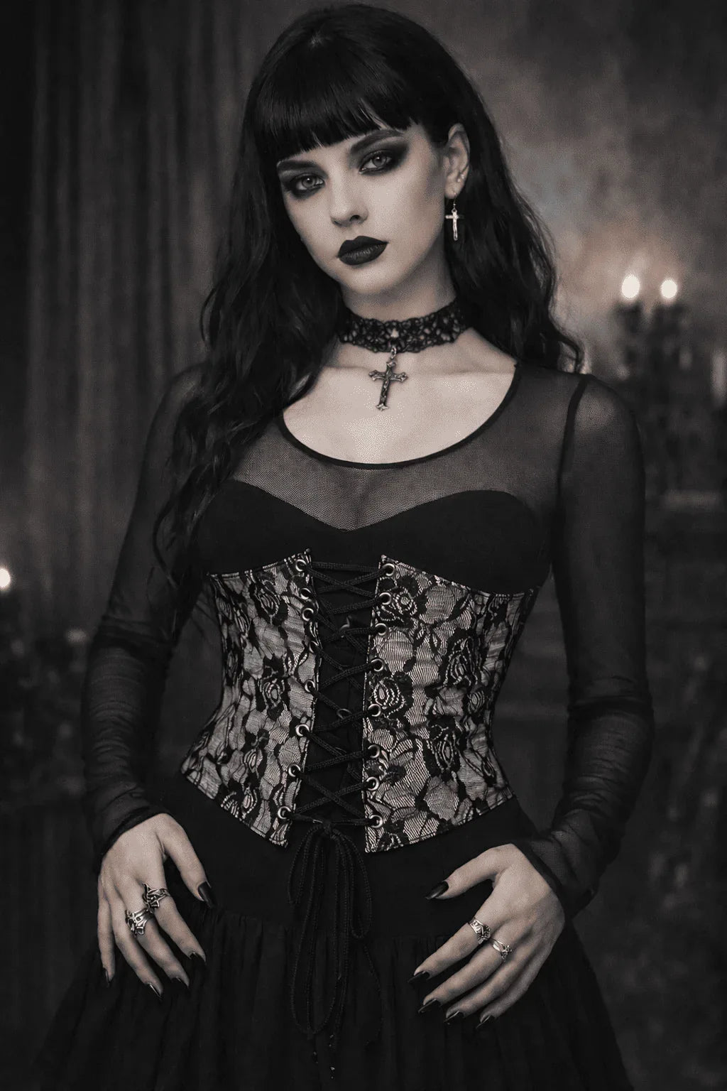 Printed Mesh Corset Belt - Waist Cincher