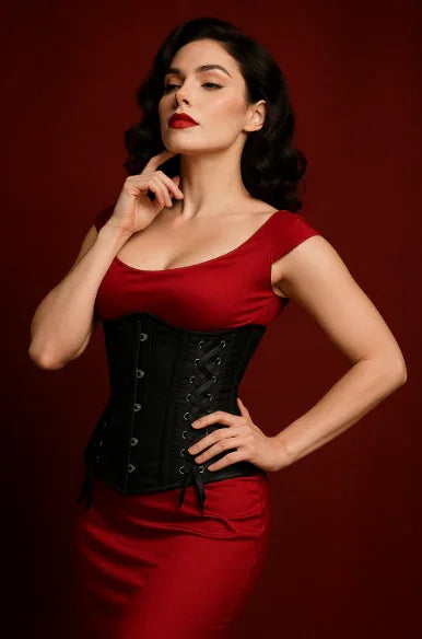 Black Satin Corset Top- Modern Design