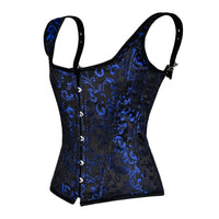 Blue and Black OverBust Vest Corset