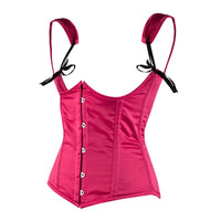 Pink satin Under Bust Corset - With Shoulder Strap