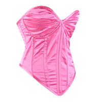 Pink Satin corset top - Overbust Corset