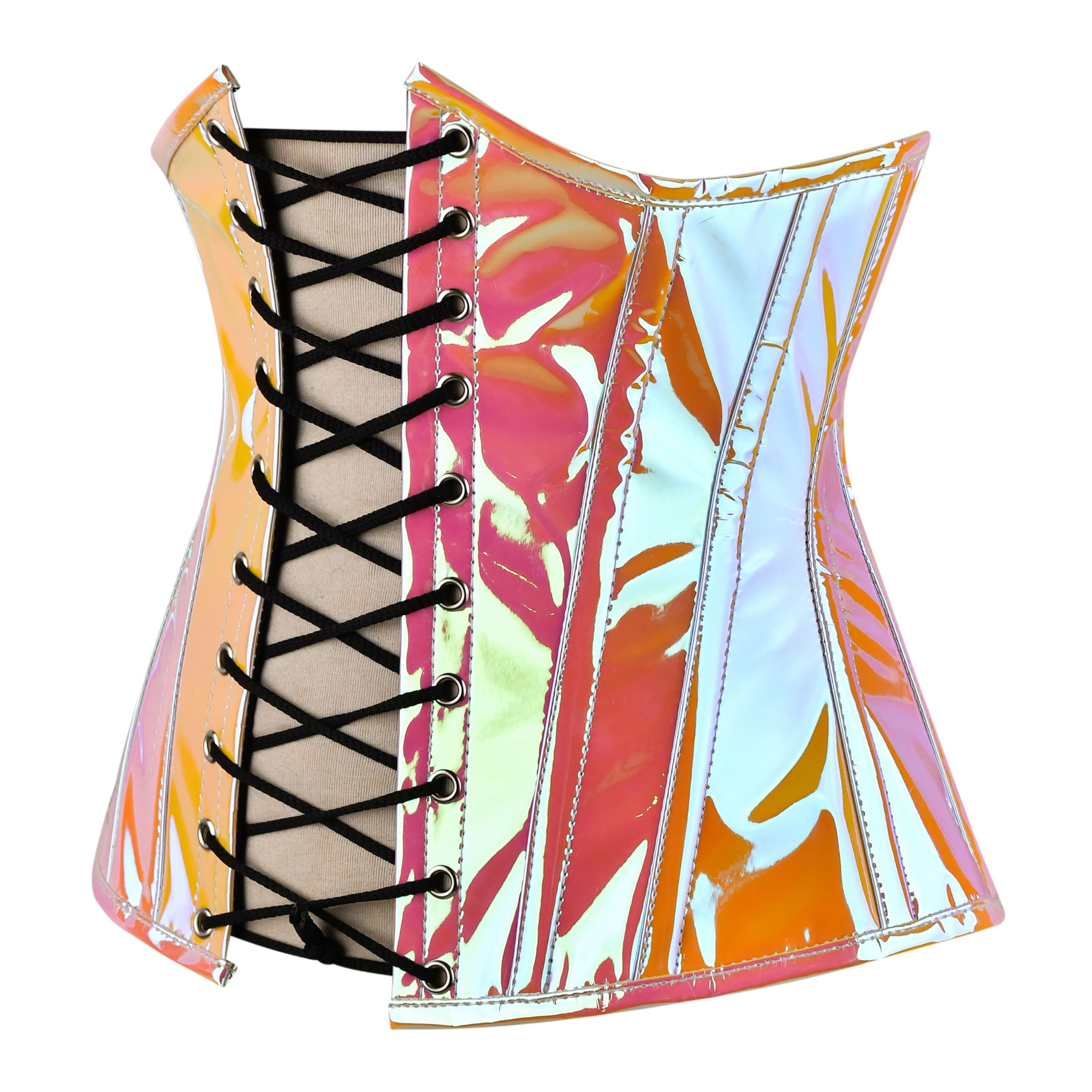 Shiny Orange Half Bust corset - Laced Corset