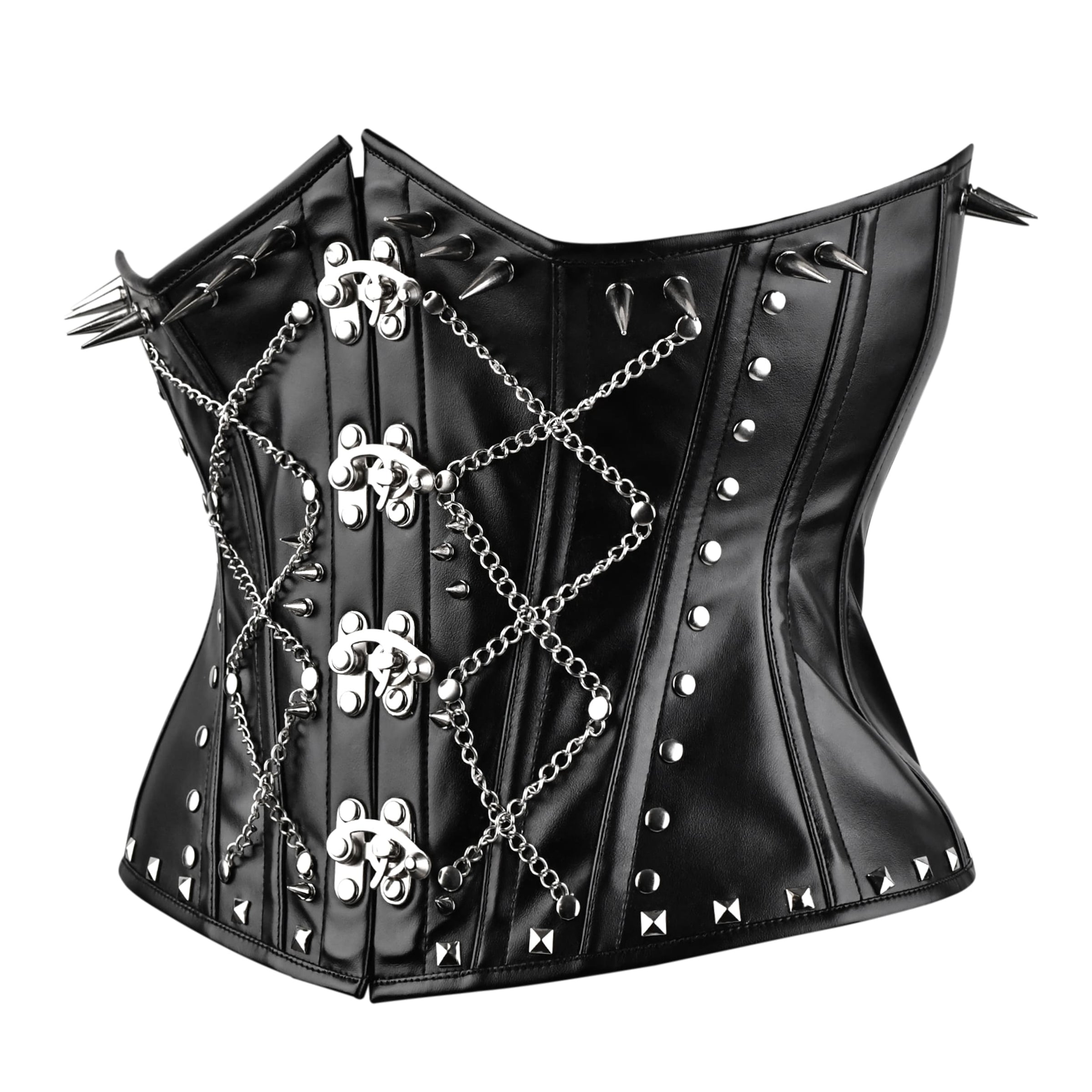 BLACK STUDDED UNDER BUST CORSET