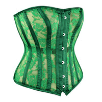 Green Mesh Over Bust Corset - Laced Corset
