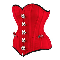 Red Authentic Cotton  Over bust  Corset