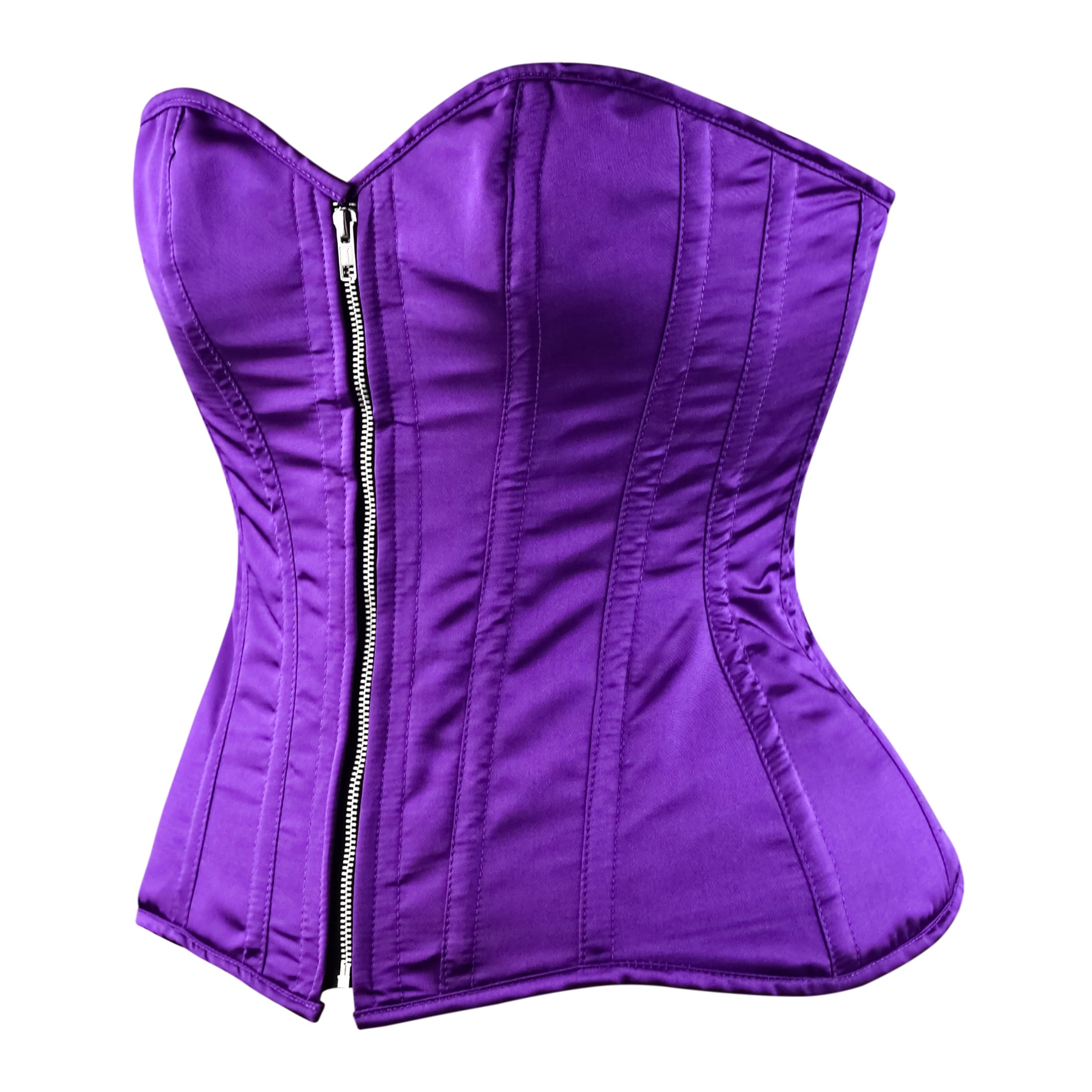 Purple Satin corset top - Overbust Corset