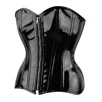 Black PVC overbust corset Waist Trainer