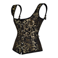 Gold and Black OverBust Vest Corset
