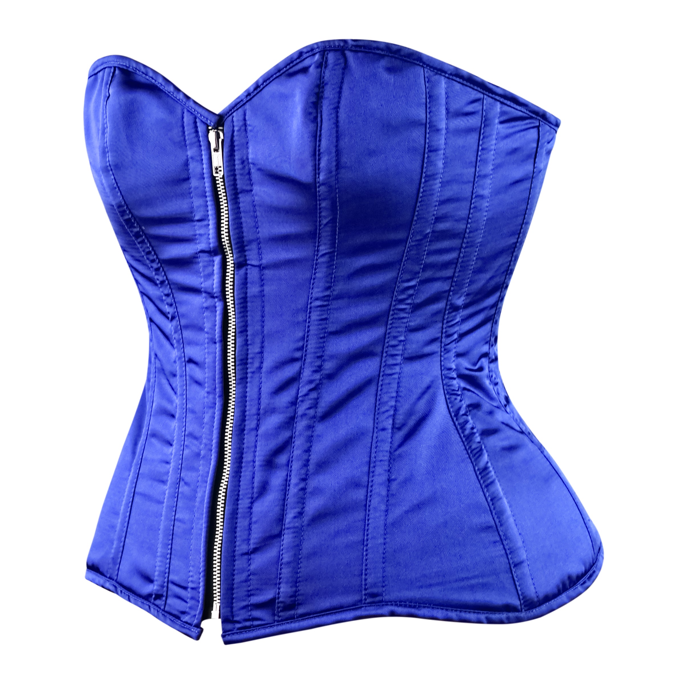 Blue Authentic Satin Over bust Corset