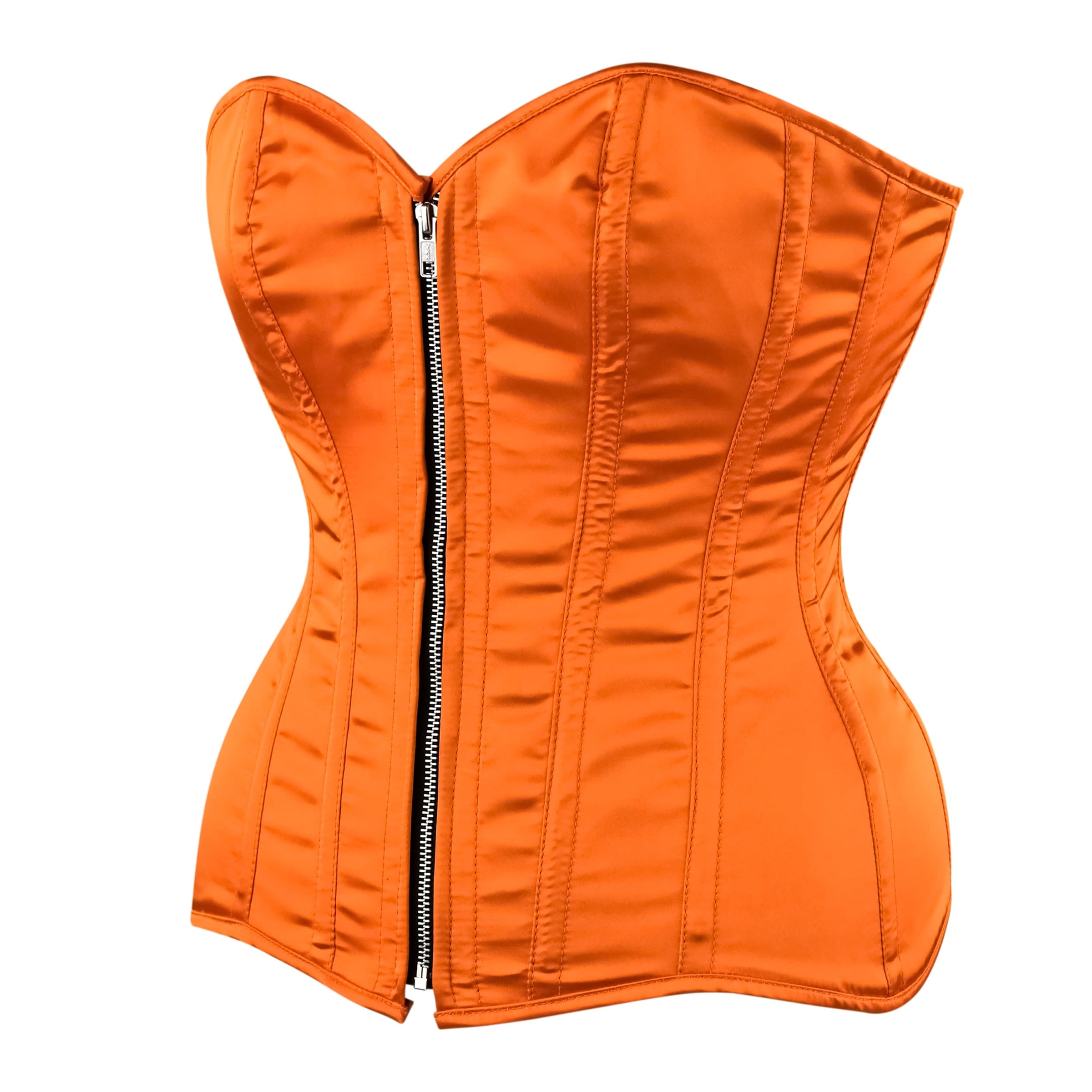 Orange Satin corset top - Overbust Corset