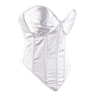 White Satin corset top - Overbust Corset