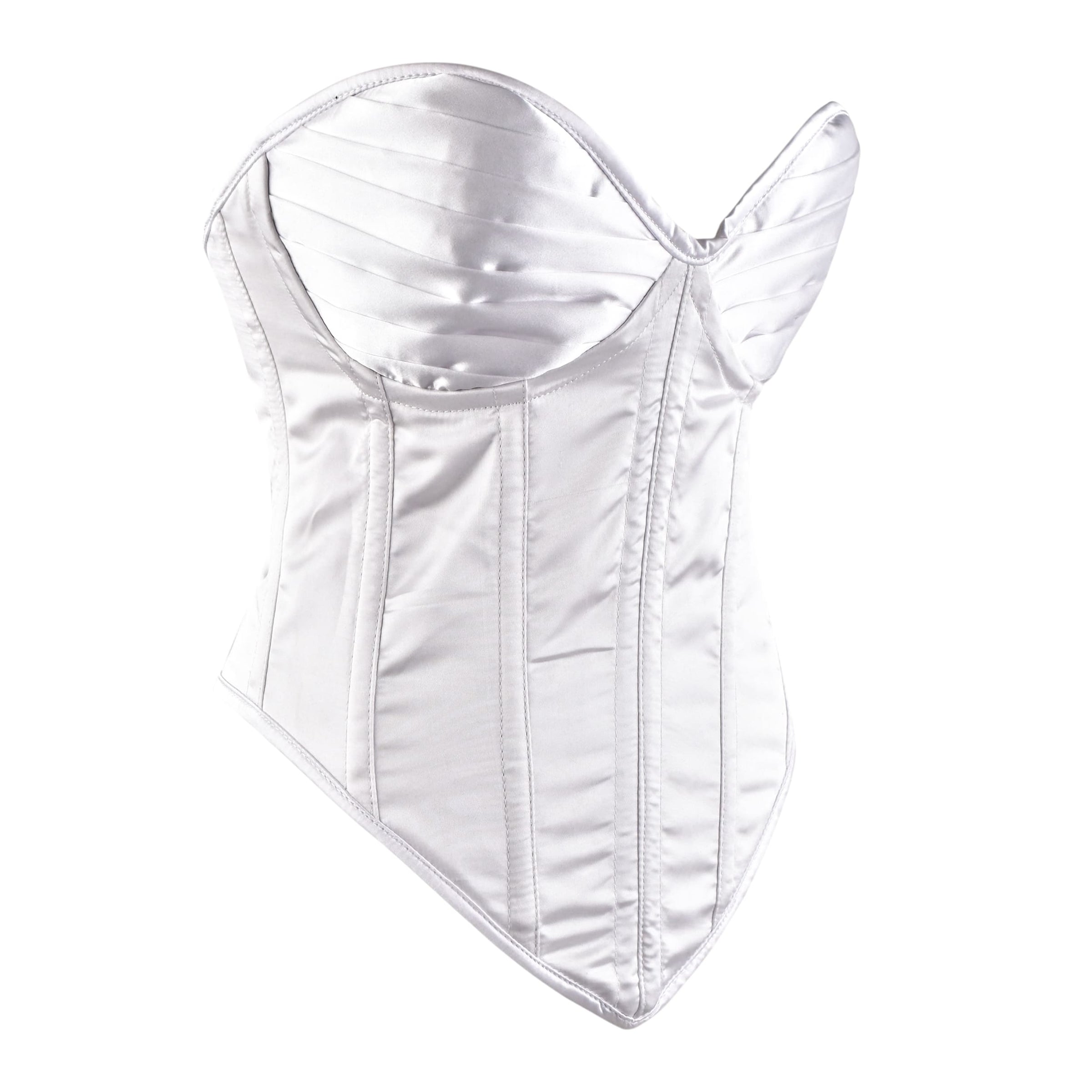 White Satin corset top - Overbust Corset